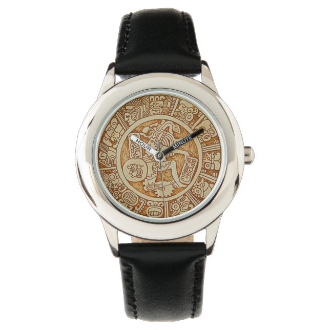 Mayan Tribal Warrior Wristwatch - Aztec WristWatch (Front)