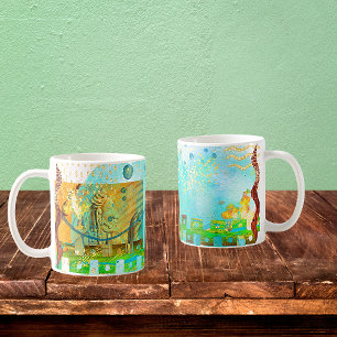 Mayan Turquoise & Golden Misty Sky  Coffee Mug