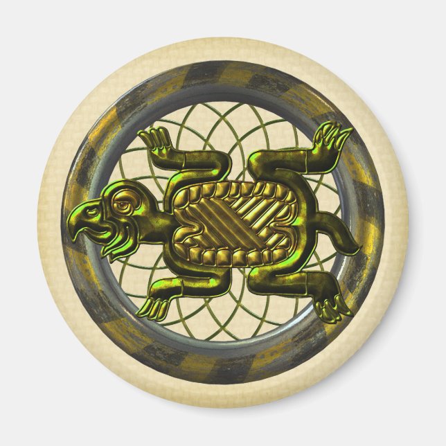 Mayan Turtle Magnet (Front)