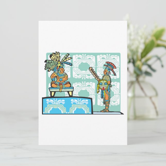 Mayan Warrior And King Invitation (Standing Front)