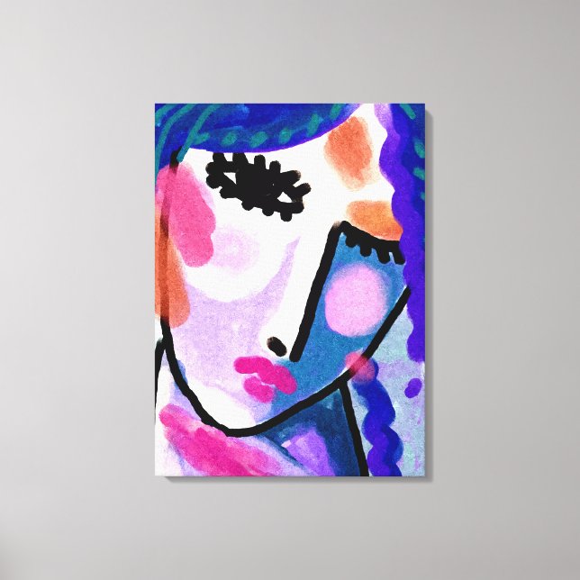 Maybe Abstract Digital Portrait of a Woman Canvas Print (Front)