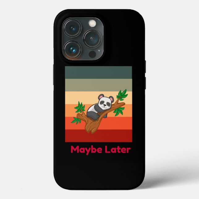 Maybe Later Cute Panda Case-Mate iPhone Case (Back)