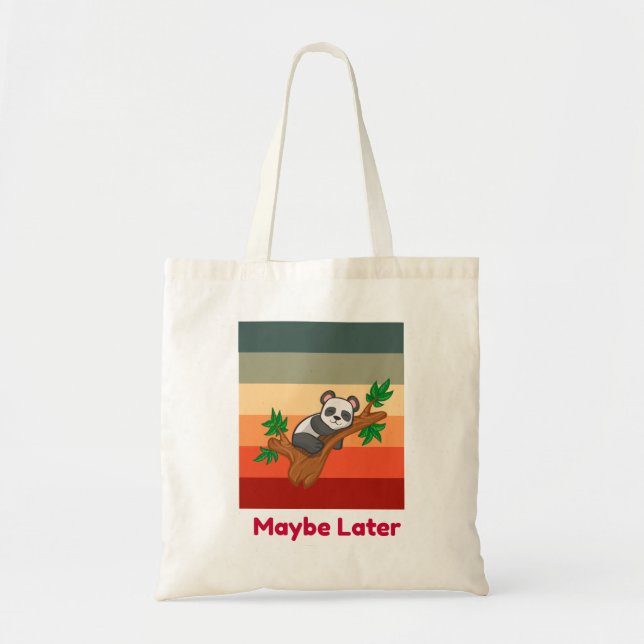 Maybe Later Cute Panda Tote Bag (Front)