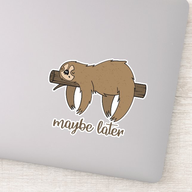 Maybe Later Lazy Sloth Stickers (Detail)