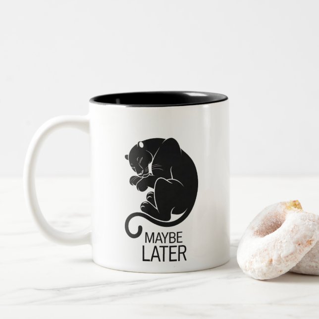 maybe later  Two-Tone coffee mug (With Donut)