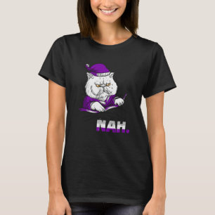 Maybe Never Nah Asexuality Ace LGBQA Angry Cat Ase T-Shirt