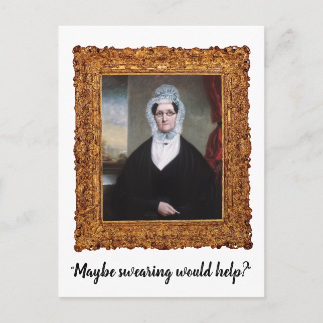 "Maybe Swearing Would Help" Funny Postcard (Front)