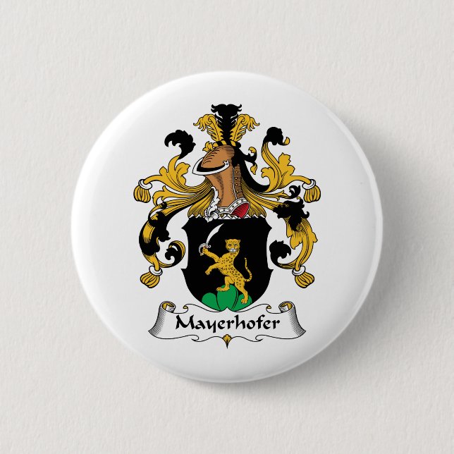 Mayerhofer Family Crest 2 Inch Round Button (Front)