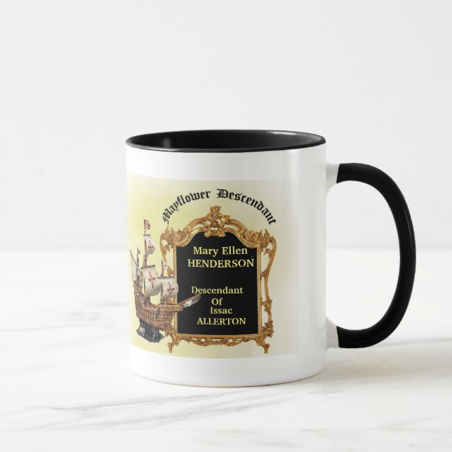 Mayflower Descendant Genealogy Mug (Right)