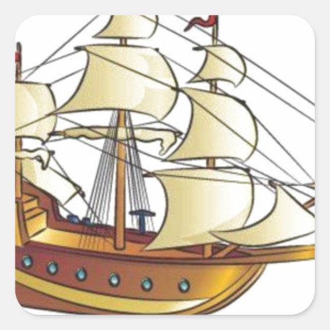 Mayflower Descendant Sailing Ship Anniversary Square Sticker (Front)