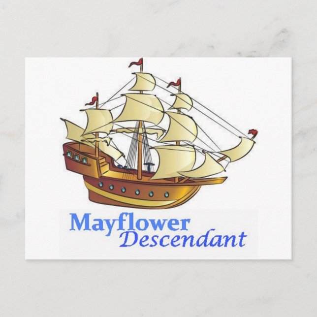 Mayflower Descendant Sailing Ship Postcard (Front)