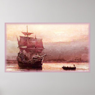 Mayflower in the Hudson Harbour Poster