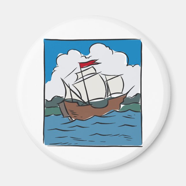 Mayflower Ocean Voyage Magnet (Front)