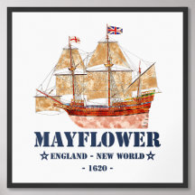 Mayflower Tall Ship - England to New World in 1620