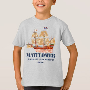 Mayflower Tall Ship - England to New World in 1620 T-Shirt