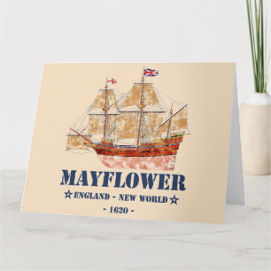 Mayflower Tall Ship - England to New World in 1620 Thank You Card