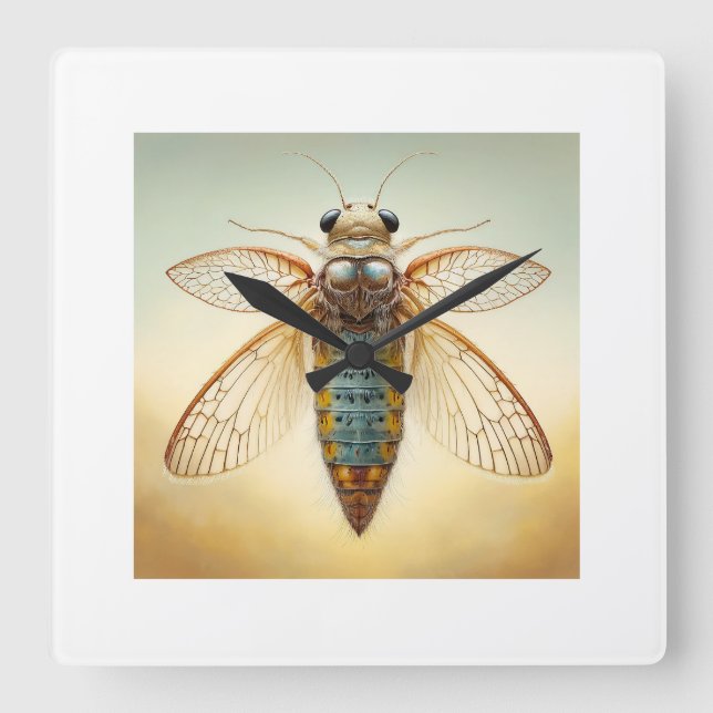 Mayfly Ephemeroptera 060624IREF106 - Watercolor Square Wall Clock (Front)