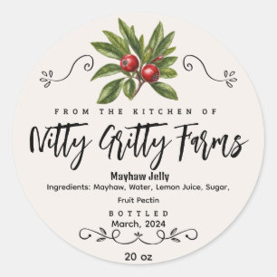 Mayhaw Jam Jelly préserver le Étiquette de canne p