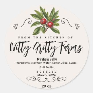 Mayhaw Jam Jelly préserver le Étiquette de canne p