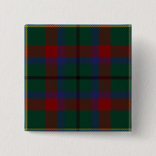 Mayo County Irish Tartan 2 Inch Square Button (Front)