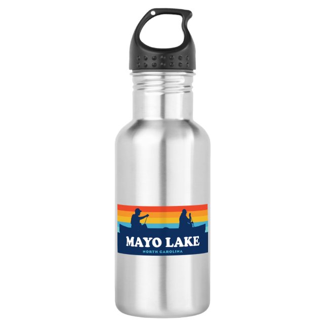 Mayo Lake North Carolina Canoe 532 Ml Water Bottle (Front)