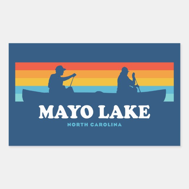 Mayo Lake North Carolina Canoe Sticker (Front)