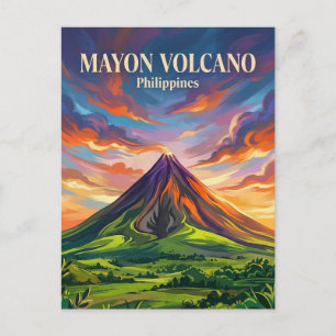 Mayon Volcano Philippines Postcard