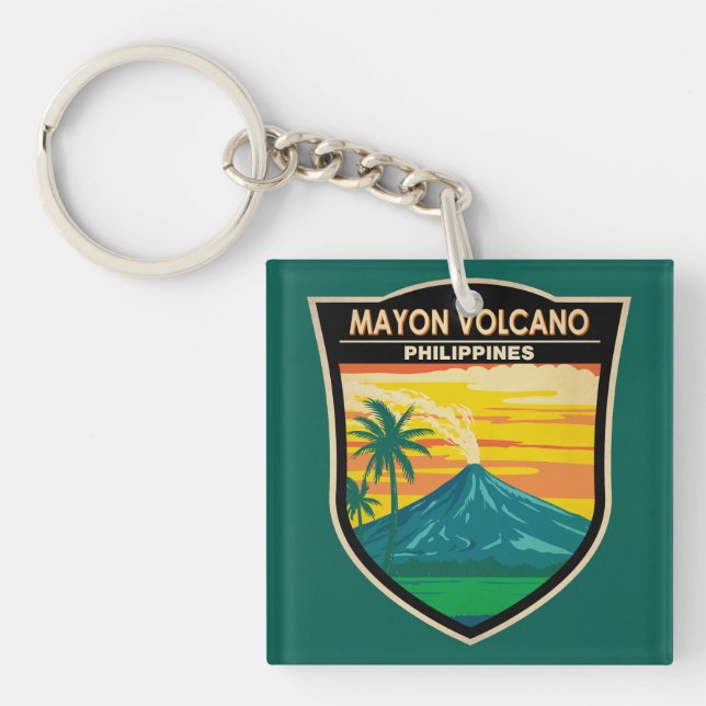 Mayon Volcano Philippines Travel Art Vintage (Devant)