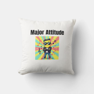 Mayor Attitude - Cool Confident Kid Cartoon with S Throw Pillow