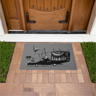 Mayor of Halloween Town Driving Hearse Doormat