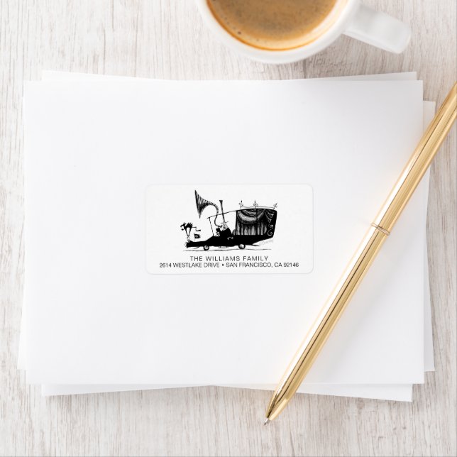 Mayor of Halloween Town Driving Hearse Label (Insitu)