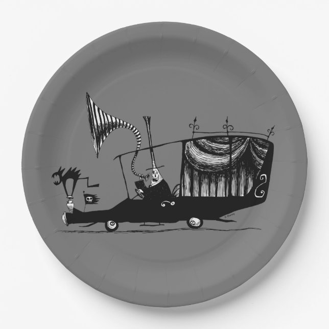 Mayor of Halloween Town Driving Hearse Paper Plate (Front)