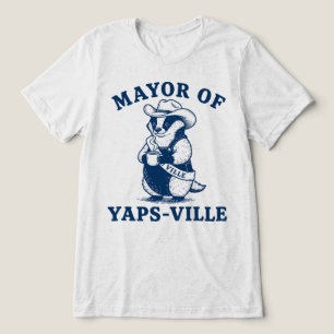 Mayor Of Yapsville Cute Badger Cowboy Tri-Blend Shirt