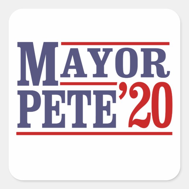 MAYOR PETE '20 SQUARE STICKER (Front)