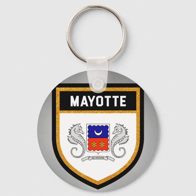 Mayotte Flag unique modern cool texture col Keychain (Front)