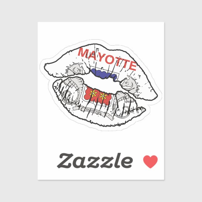 Mayotte Maorais Lipstick Love Flag (Sheet)