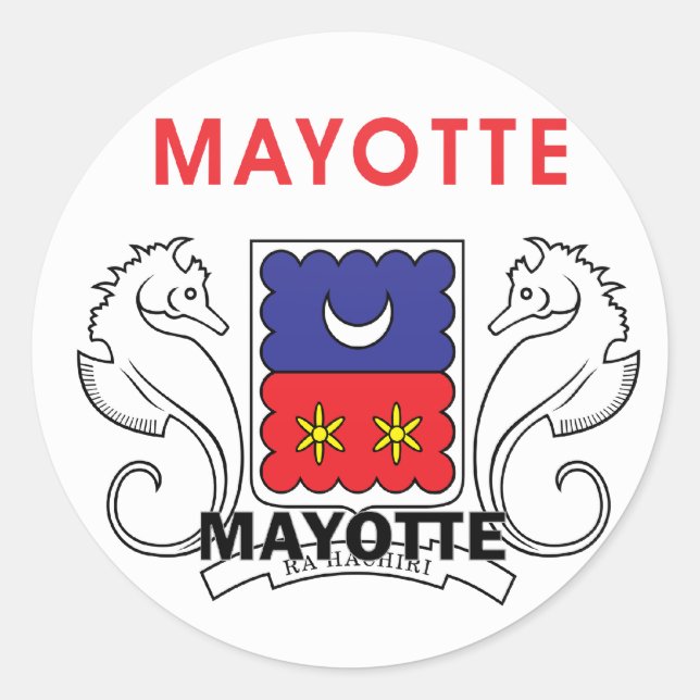 Mayotte Roundel quality Flag Classic Round Sticker (Front)