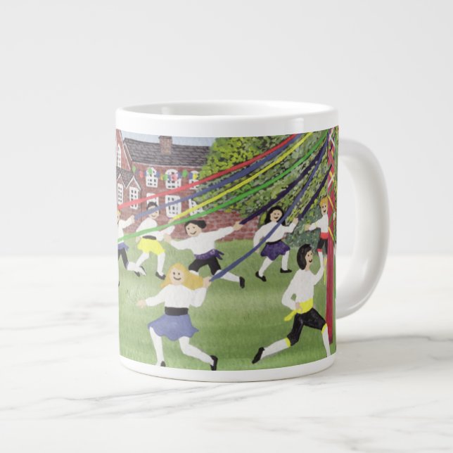 Maypole Dancing 1991 Large Coffee Mug (Front Right)