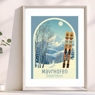 Mayrhofen Austria Österreich ski vacation Poster