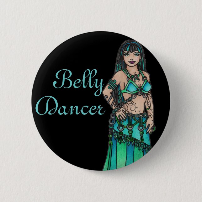 Maysun Belly Dancer 2 Inch Round Button (Front)