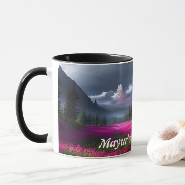 Mayur's Morning Tea Personalized Customizable Mug (With Donut)