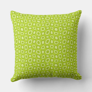 Maz Abstract Teardrops Avocado Pea Green Throw Pillow