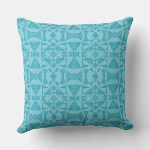 Maz Abstract Zebra Mosaic - Dusty Blue Grey Throw Pillow