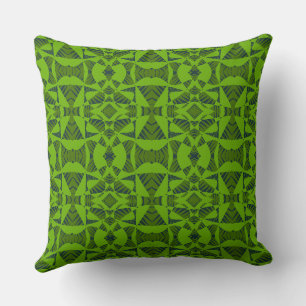 Maz Abstract Zebra Mosaic - Green Throw Pillow