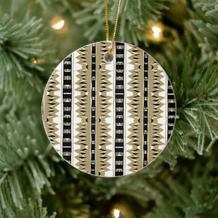 Maz Afrofuturist Pattern Gold Ceramic Ornament