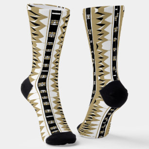 Maz Afrofuturist Pattern Gold  Socks