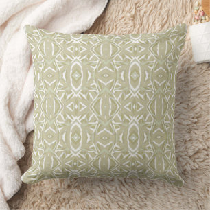 Maz Diamond Neuro Art - Beige Olive Throw Pillow