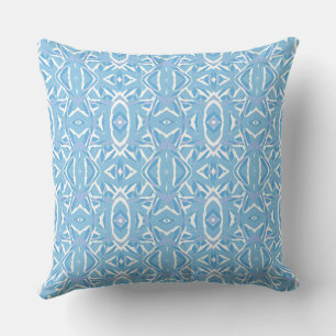 Maz Diamond Neuro Art - Blue White Throw Pillow