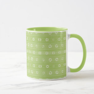 MAZ Floral Striped Ribbed Knitting Pattern 009 Mug
