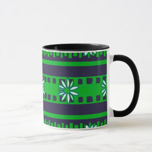 MAZ Floral Striped Ribbed Knitting Pattern 027 Mug